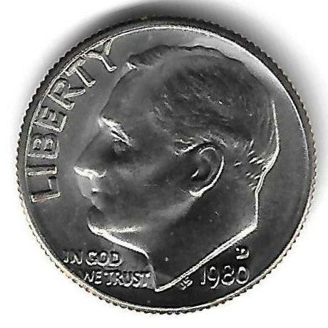 USA - 1 Dime 1980 (Km#195a)