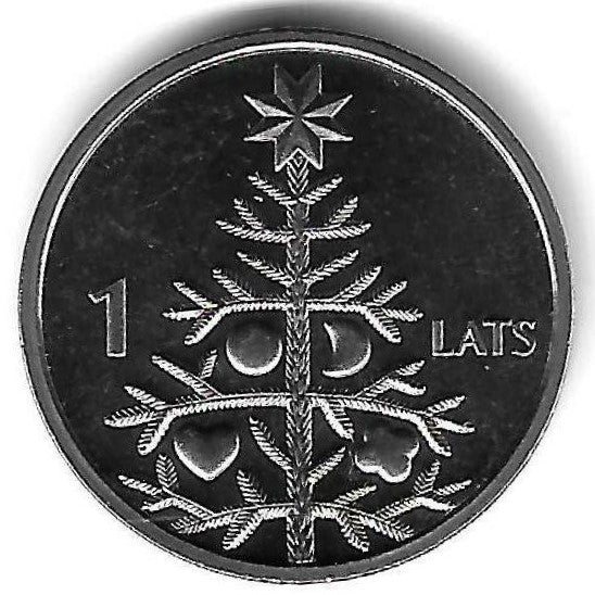 Letonia - 1 Lats 2009 (Km# 106) Christmas Tree
