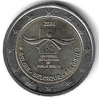 Belgica - 2 Euro 2008 (Km# ..) 60 Anos Direitos Homem