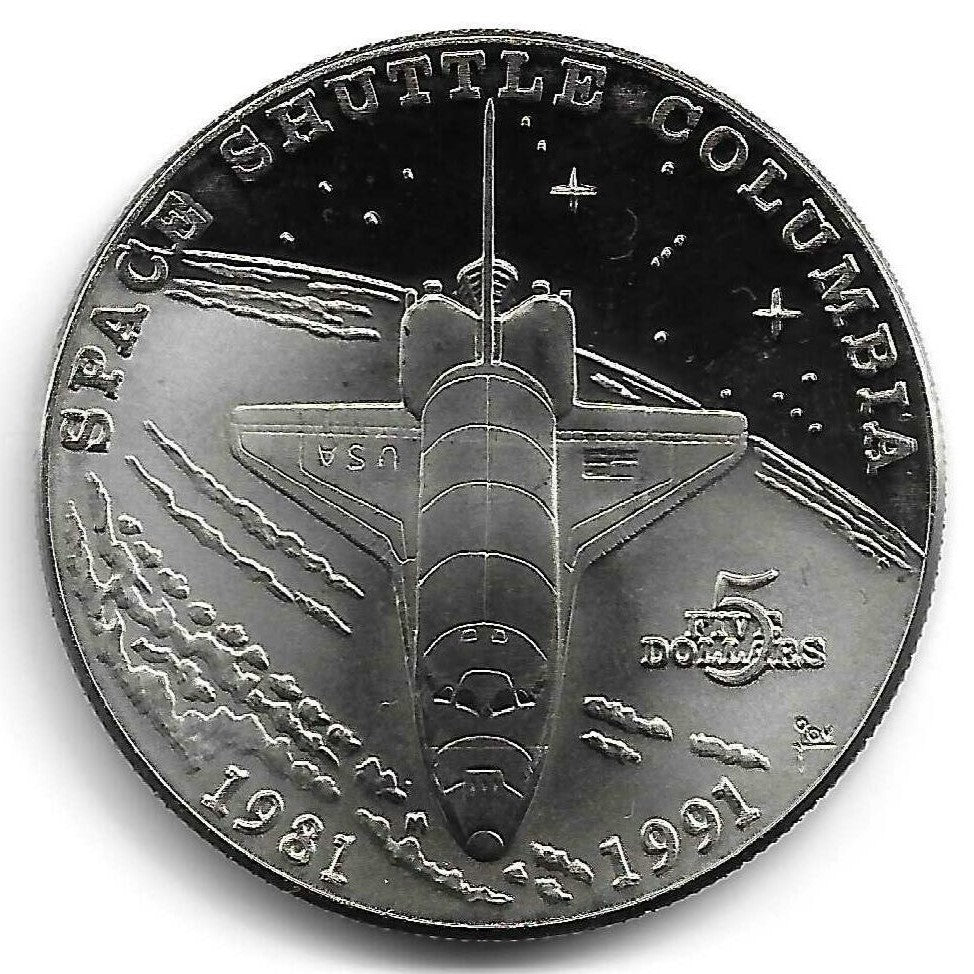 ilhas Marshall - 5 Dolares 1981 (Km# 37) Space Shuttle Columbia