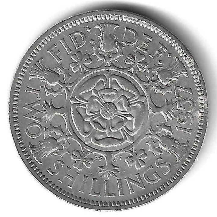 Inglaterra - 2 Shillings 1957 (Km# 906)
