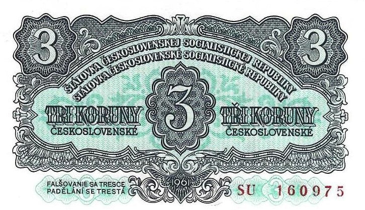 Checoslovaquia - 3 Koruny 1961 (# 81b)