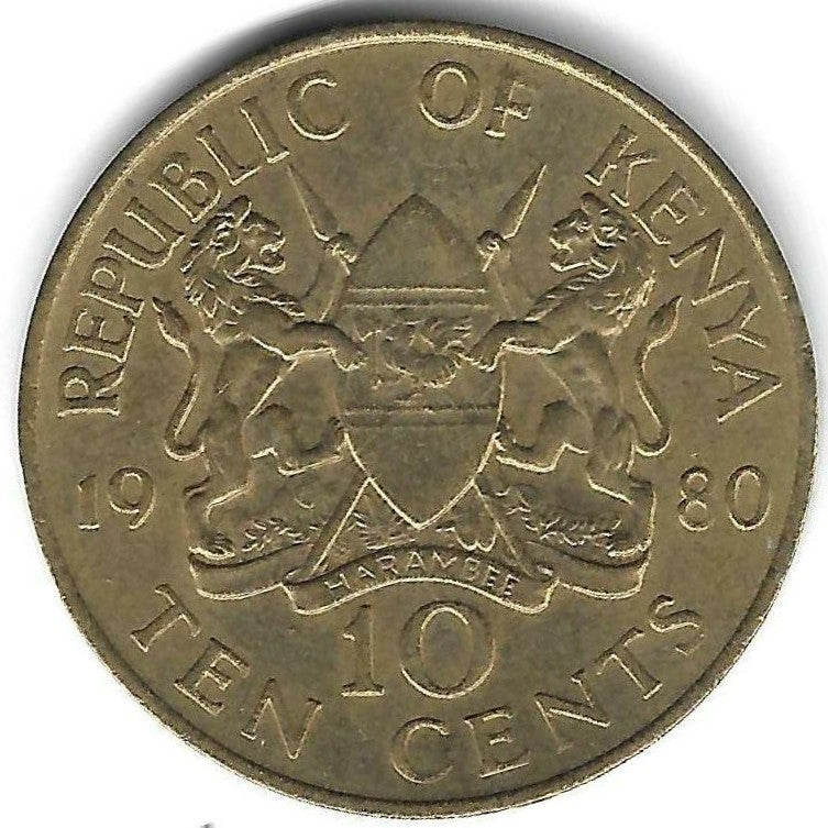 Quenia - 10 Centimos 1980 (Km# 18)
