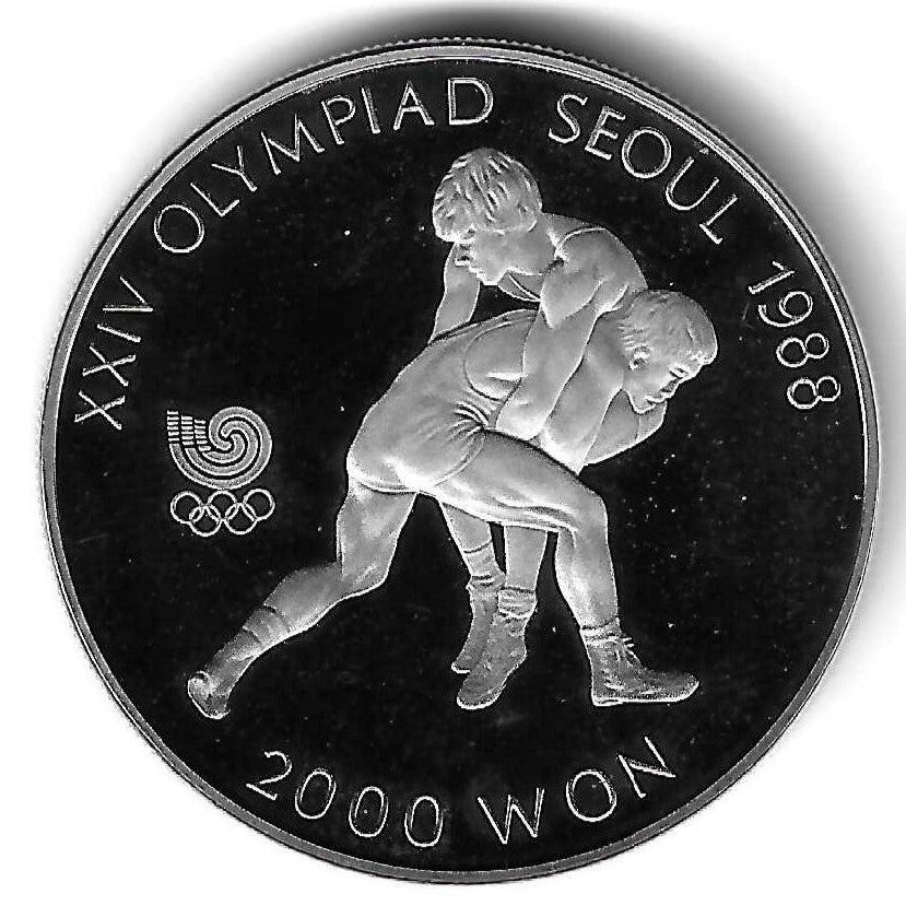 Coreia Sul - 2000 Won 1987 (Km# 52) Wrestling