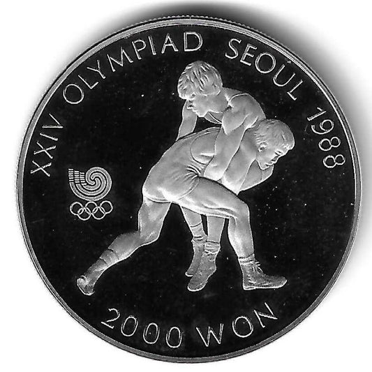 Coreia Sul - 2000 Won 1987 (Km# 52) Wrestling