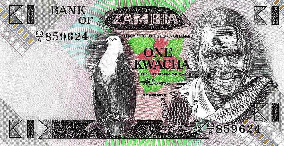 Zambia . 1 Kwacha 1980/88 (# 23b)