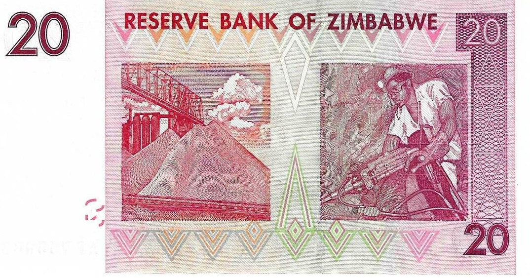 Zimbabwe - 20 Dolares 2007 (#68)