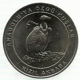 Turquia - 1 Kurus 2018 (Km# Novo) Griffon Vulture