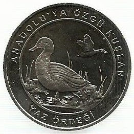 Turquia - 1 Kurus 2018 (Km# Novo) Marbled Duck