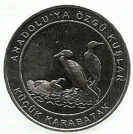 Turquia - 1 Kurus 2018 (Km# Novo) Pygmy Cormorante