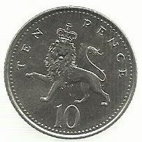 Inglaterra - 10 Pence 1997 (Km# 938b)