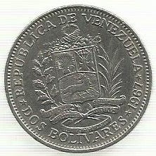 Venezuela - 2 Bolivares 1967 (Km# 43)