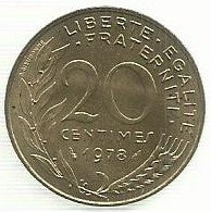 França - 20 Centimos 1978 (Km# 930)