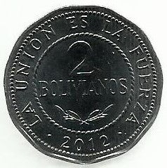 Bolivia - 2 Bolivianos 2012 (Km# 218)