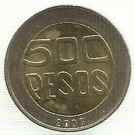 Colombia - 500 Pesos 2008 (Km# 286)