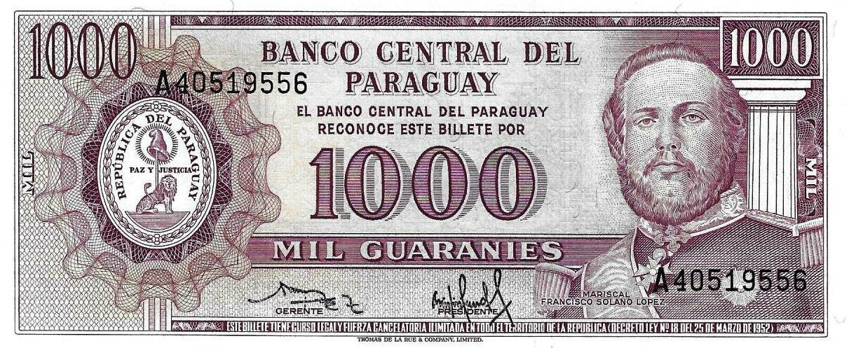Paraguai - 1000 Guaranies 1982 (# 207)