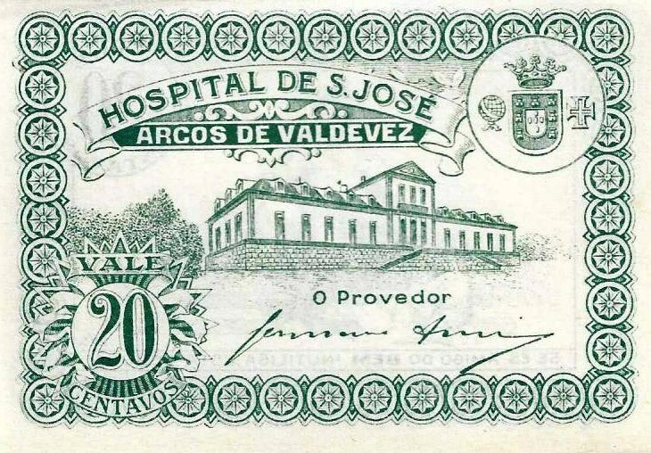 Portugal - 20 Centavos ND (# NL) Hospital S. Jose