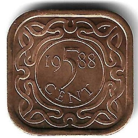 Suriname - 5 Centimos 1988 (Km# 12.1)
