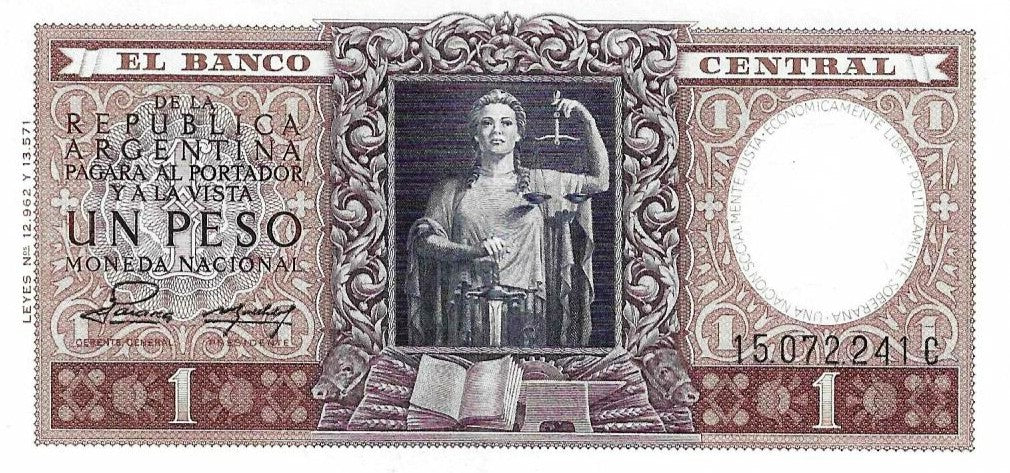 Argentina - 1 Peso 1952 (# 260b)