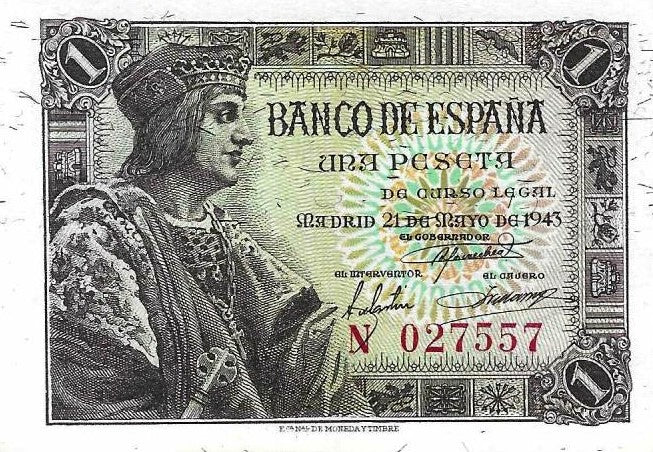 Espanha - 1 Peseta 1943 (# 126a)