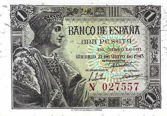 Espanha - 1 Peseta 1943 (# 126a)