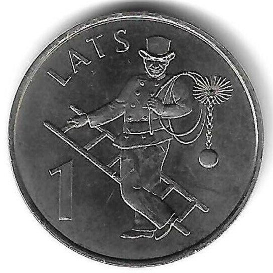 Letonia - 1 Lats 2008 (Km# 107) Chimney Swwep
