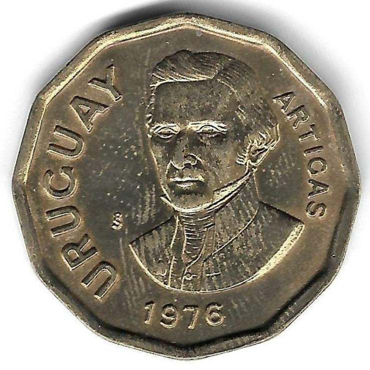 Uruguai - 1 Novo Peso 1976 (Km# 69)
