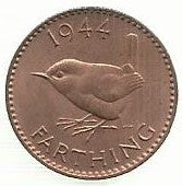 Inglaterra - 1 Farthing 1944 (Km# 843)