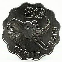 Suazilandia - 20 Centimos 2005 (Km# 50)
