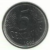 Brasil - 5 Centavos 1995 (Km# 632)
