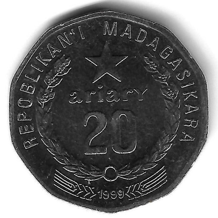 Madagascar - 20 Ariary 1999 (Km# 24.2)