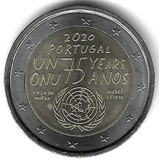 Portugal - 2 Euro 2020 (Km# ..) 75 Anos ONU