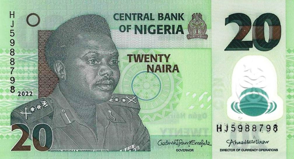 Nigéria - 20 Naira 2022 (# 34t)