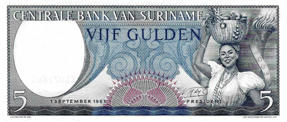 Suriname - 5 Gulden 1963 (# 120b)