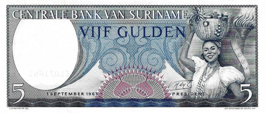 Suriname - 5 Gulden 1963 (# 120b)