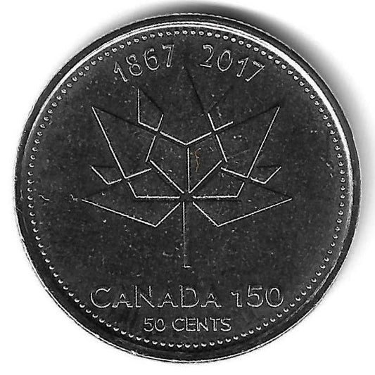 Canadá - 50 Centimos 2017 (Km# 2303) 150 Anivº Canada