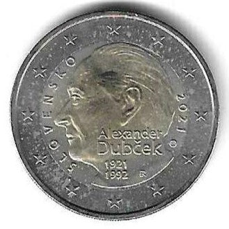 Eslovaquia - 2 Euro 2021 (Km# ..) Aleksandras Dubcekas