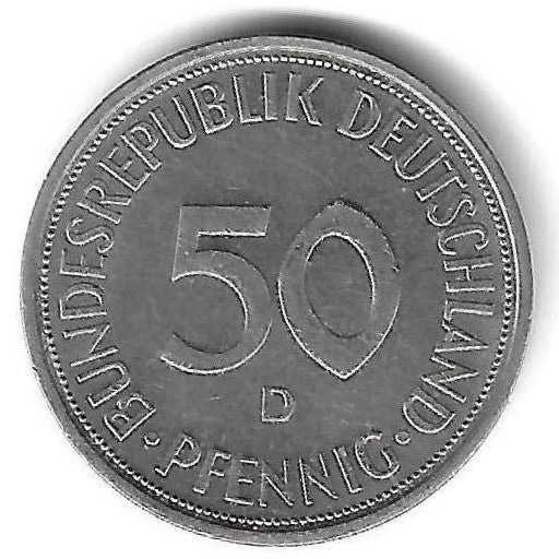 Alemanha - 50 Pfennig 1972 (D)(Km# 109)