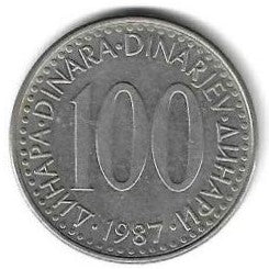 Jugoslavia - 100 Dinara 1987 (Km# 114)