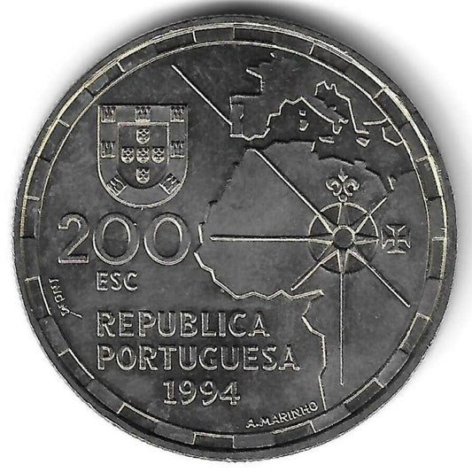 Portugal - 200$00 1994 (Km# 672) Partilha do Mundo