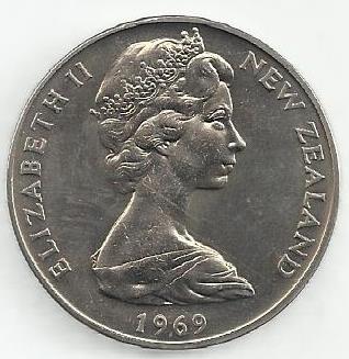 Nova Zelandia - 1 Dolar 1969 (Km# 40) Viagem Cook