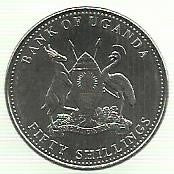 Uganda - 50 Shillings 2007 (Km# 66)