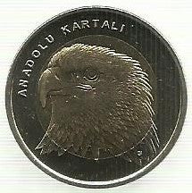 Turquia - 1 Lira 2014 (Km# ..) Aguia Anatolian
