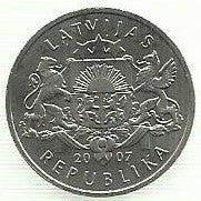 Letonia - 1 Lats 2007 (Km# 86) Owl Fibula