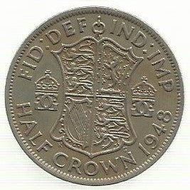 Inglaterra - 1/2 Crown 1948 (Km# 866)