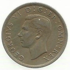 Inglaterra - 1/2 Crown 1948 (Km# 866)