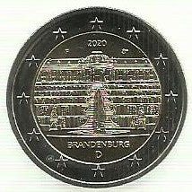 Alemanha - 2 Euro 2020 (F)(Km# ...) Portas de Brandenburgo