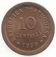 Cabo Verde - 10 Centavos 1930 (Km# 2)