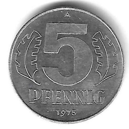 Alemanha - 5 Pfennig 1975 (A)(Km# 9)