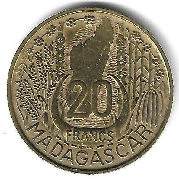 Madagascar - 20 Francos 1953 (Km# 7)